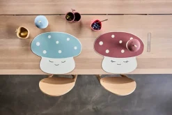 Mushroom cup, Off-white blue