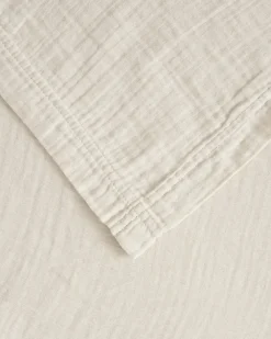 Muslin bed skirt, Eggshell, 180x200x53 cm