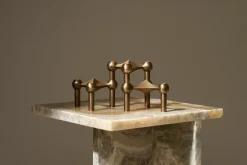 Nagel candle holder, Bronzed brass