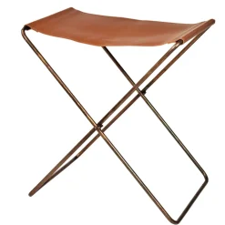 Nola stool leather, brown, 45 cm