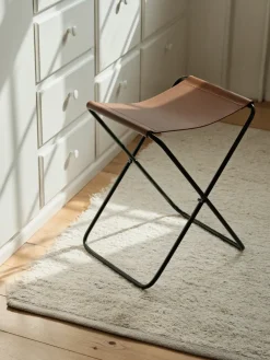 Nola stool leather, Forest green