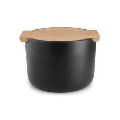 Nordic Kitchen salt jar with lid, black