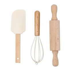 Nordwik baking utensils in silicone for children 3-pieces, Cream