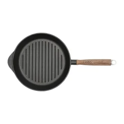 Nordwik cast iron grill pan with wooden handle, 28 cm