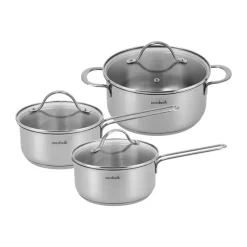 Nordwik cookware set with glass lids, 3 parts