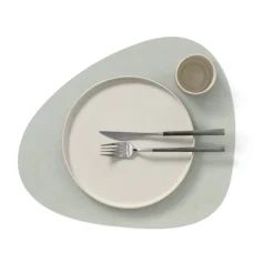 Nupo placemat curve L, metallic (stone grey)