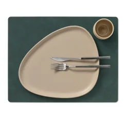 Nupo placemat reversible square L 1 pc, Dark green-olive green