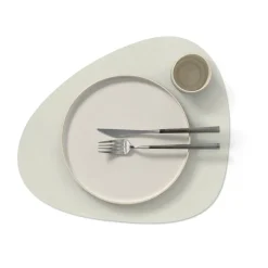 Nupo placemat reversible curve L 1 pc, Linen-Flint grey