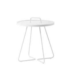 On the move table Ø44 cm, White