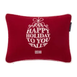 Ornament wool mix cushion 30x40 cm, Red-white