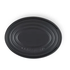 Oval holder for serving spoon, Matte black