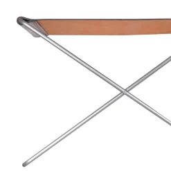 OX Stool stool, Leather black. stainless steel