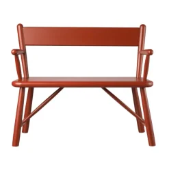 P11 children's bench, Beech red painted