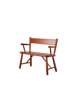 P11 children's bench, Beech red painted