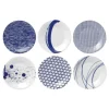 Pacific plate blue 6 pieces, 23 cm