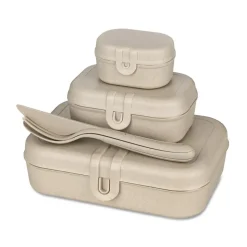 Pascal Ready Set 3x lunch box and cutlery, Natural desert sand