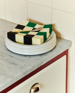 Pattern Lunch Check napkin 33x33 cm 20-pack, Off white-green-black M