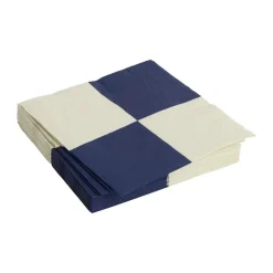 Pattern Lunch Check napkin 33x33 cm 20-pack, Off white-dark blue L