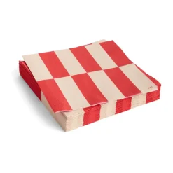Pattern Lunch napkin 33x33 cm 20-pack, Off white-red