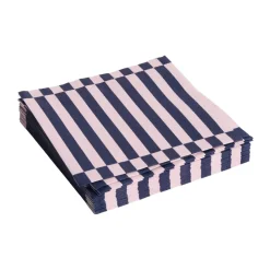 Pattern Lunch Stripe napkin 33x33 cm 20-pack, Light pink-dark blue pillar
