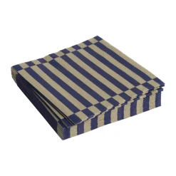 Pattern Lunch Stripe napkin 33x33 cm 20-pack, Dark blue-dark sand pillar