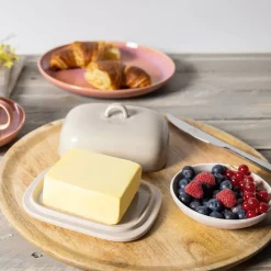 Perlemor Home butter dish 15.5x12.5 cm, Beige