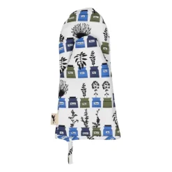 Persons spice cabinet oven glove small pattern, Blue