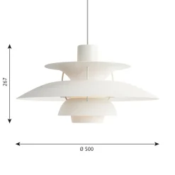 PH 5 pendant lamp monochrome, White