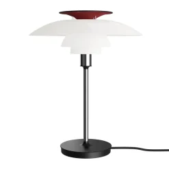 PH 80 table lamp, White opal, chrome-plated