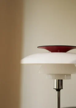 PH 80 table lamp, White opal, chrome-plated