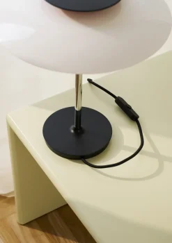 PH 80 table lamp, White opal, chrome-plated