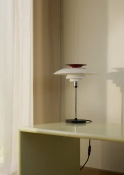 PH 80 table lamp, White opal, chrome-plated