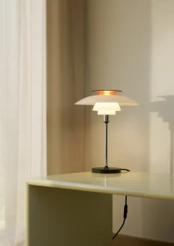 PH 80 table lamp, White opal, chrome-plated