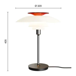 PH 80 table lamp, White opal, chrome-plated