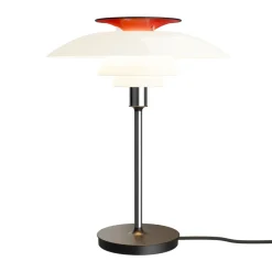 PH 80 table lamp, White opal, chrome-plated
