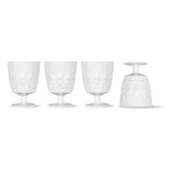 Picknick Juni glass 4-pack, White