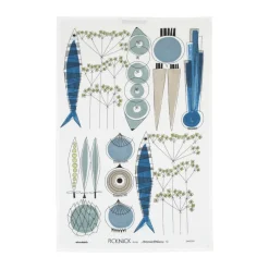 Picknick kitchen towel, Blue-beige