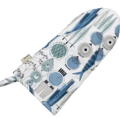 Picknick oven glove small pattern, Blue-beige