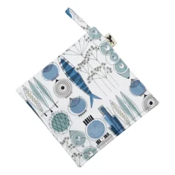 Picknick oven mitt 23x23 cm small pattern, Blue-beige