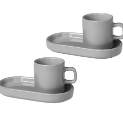 Pilar espresso cup with saucer 2-pack, Mirage grey