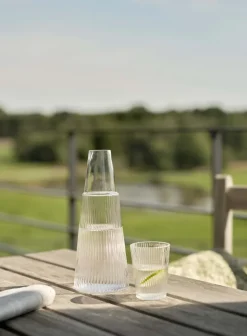 Pilastro carafe with drinking glass, Clear