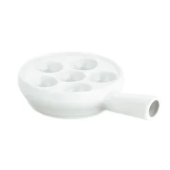 Pillivuyt snail pan with handle, White