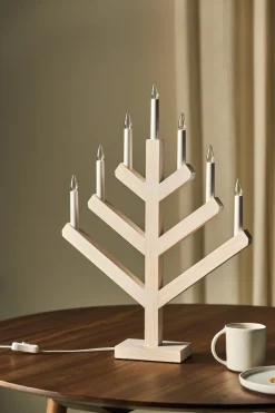 Pine advent candle 62 cm, white washed
