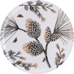 Pine Cone tray Ø 38 cm, Cotton white