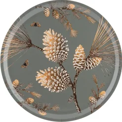 Pine Cone tray Ø 38 cm, Moss grey