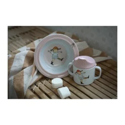 Pippi Cirkus suction cup plate Ø15.5 cm, Pink
