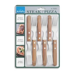 Pizza grill fork 6-pack, Oak