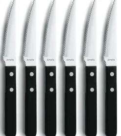 Pizza Noir barbecue knife 6-pack, Black