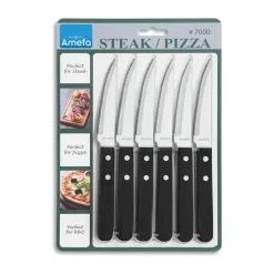 Pizza Noir barbecue knife 6-pack, Black