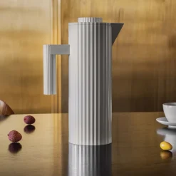 Plissé thermos jug 1 L, White